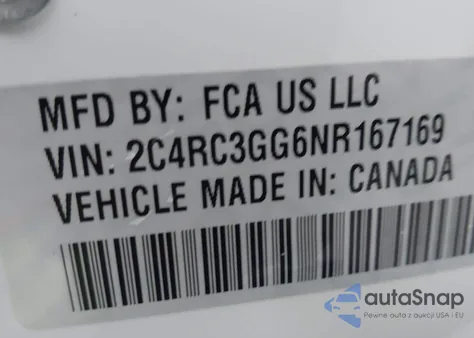 2022 Chrysler Pacifica Limited Awd из США, поврежденный, VIN 2C4RC3GG6NR167169